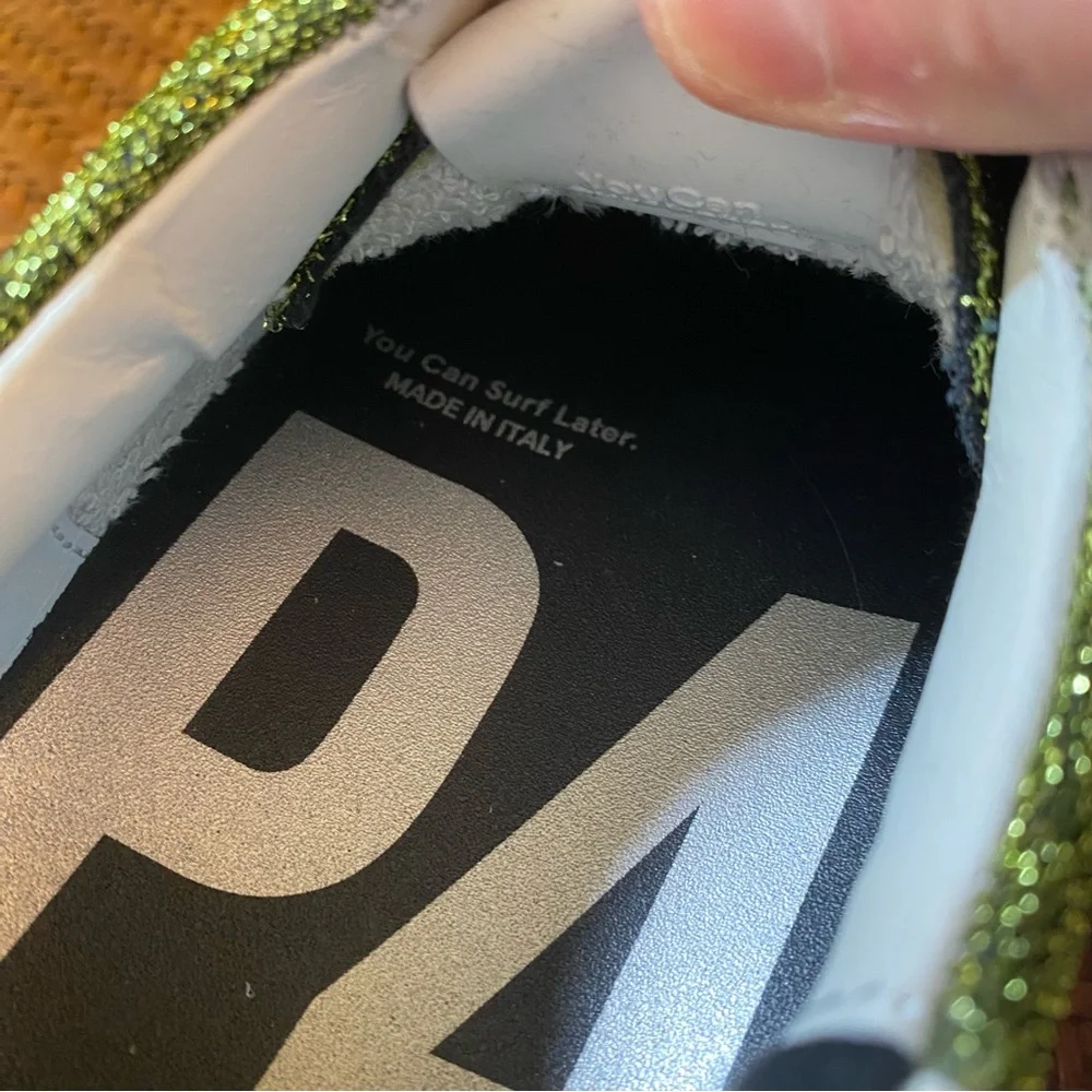 P448 Jack Lima Metallic Green Sneakers with Black Laces